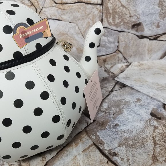 Alice in Wonderland Tea Pot Party Teapot Polka Dot Crossbody Bag Kate Spade - Picture 6 of 10